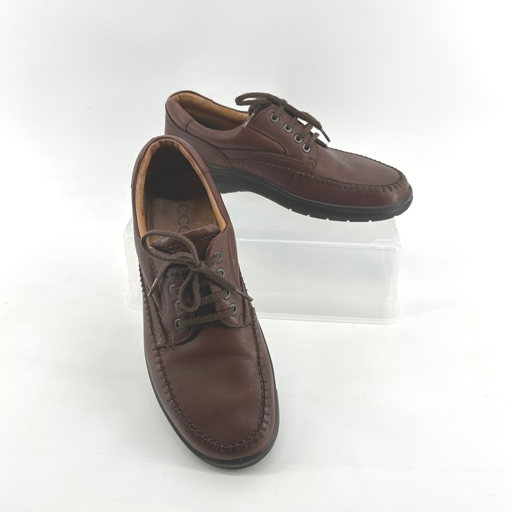 ECCO Oxford Shoes Men 43 Brown Leather Lace Up Comfort Casual Everyday Comfor